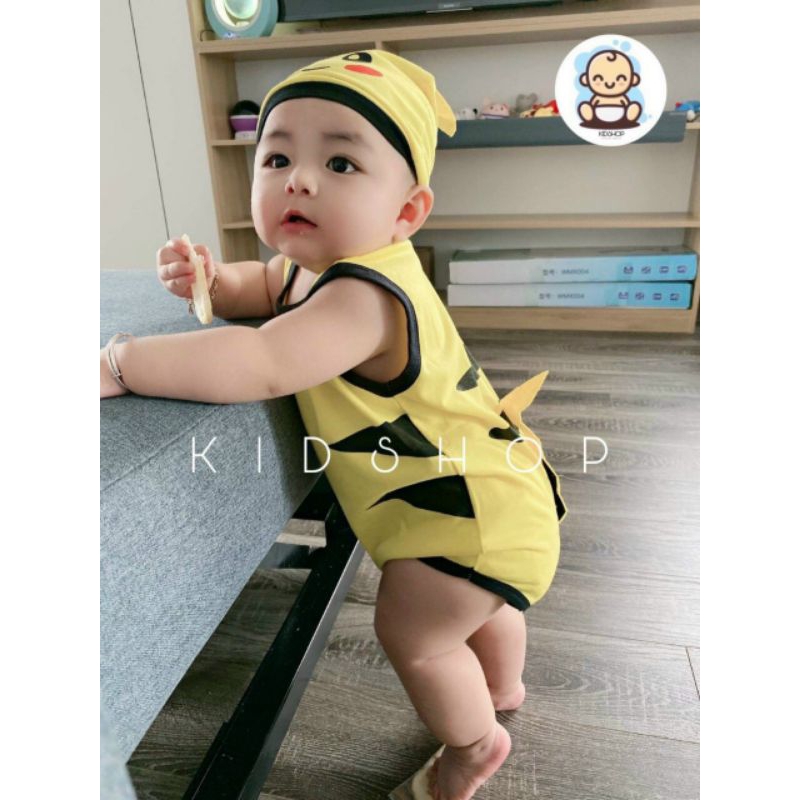 Bộ Body hình thú- Body Chíp cho bé từ 4-12kg chất cotton mềm mịn co dãn thấm hút mồ hôi tốt