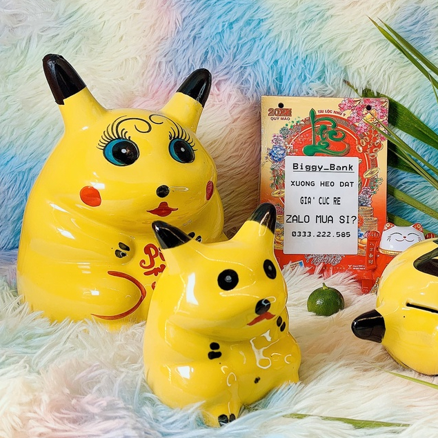 Heo đất tiết kiệm - Ống Tiết Kiệm Chất Liệu Gốm Sứ Dáng PIKACHU Shopcuabe68