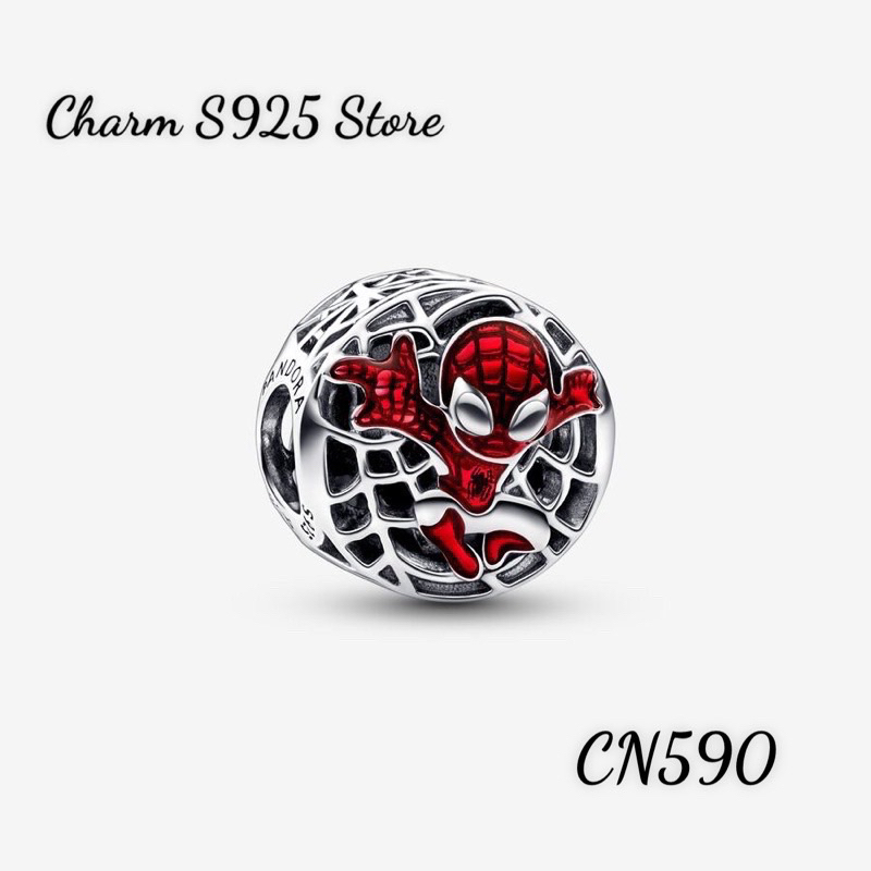 CHARM PAN ALE MARVEL SPIDER MAN BẠC S925 THUẦN KHIẾT HÀNG CAO CẤP