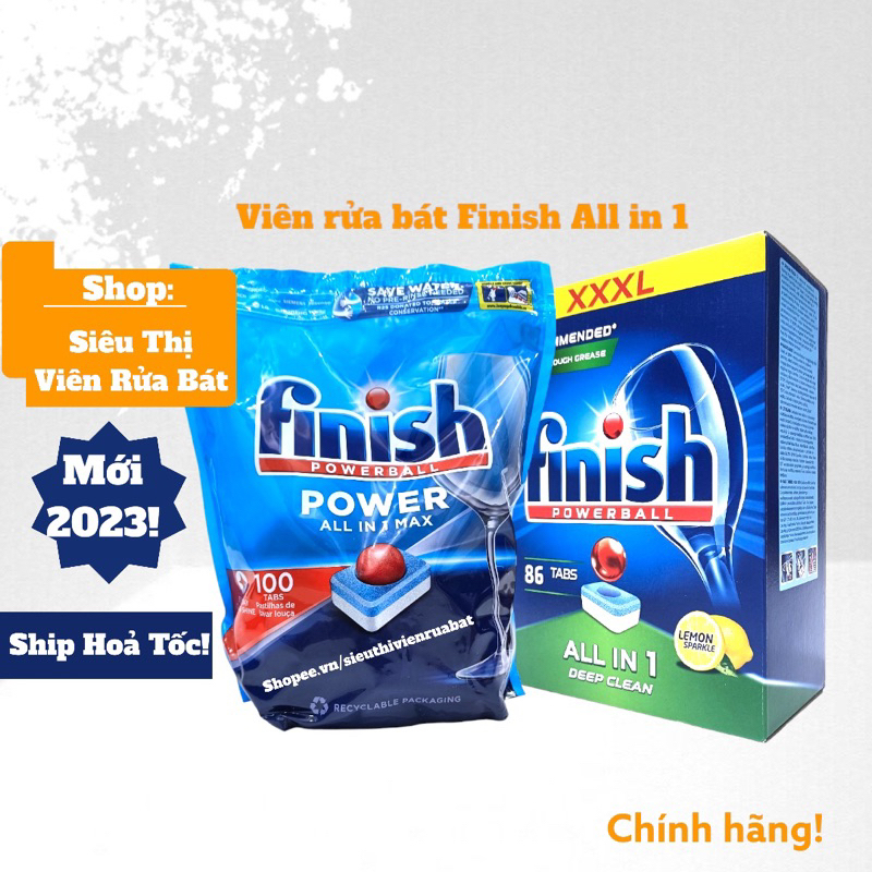 Viên rửa bát Finish All in 1 [nhiều chức năng, rẻ vô địch]