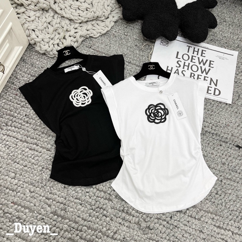 ÁO THUN DÚM EO BÔNG HOA TAY HẾN MS12800