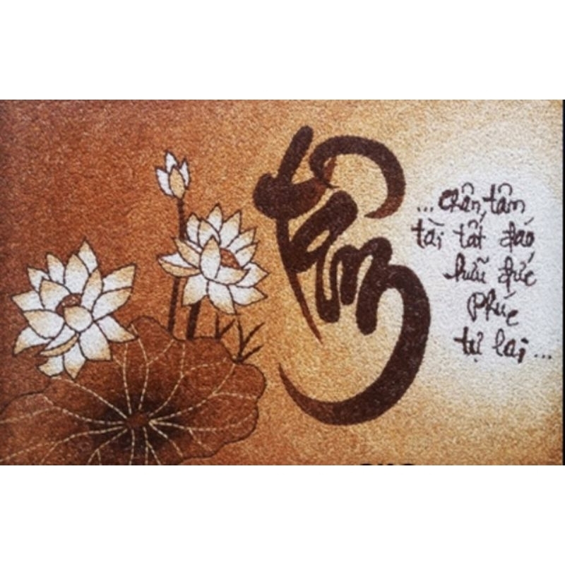 Bộ nguyên liệu tranh gạo chữ Tâm
