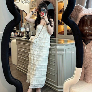 Váy Hai Dây Maxi Dáng Suông, Đầm 2 Dây Ren Dáng Suông Dài, Form Rộng Sang Chảnh