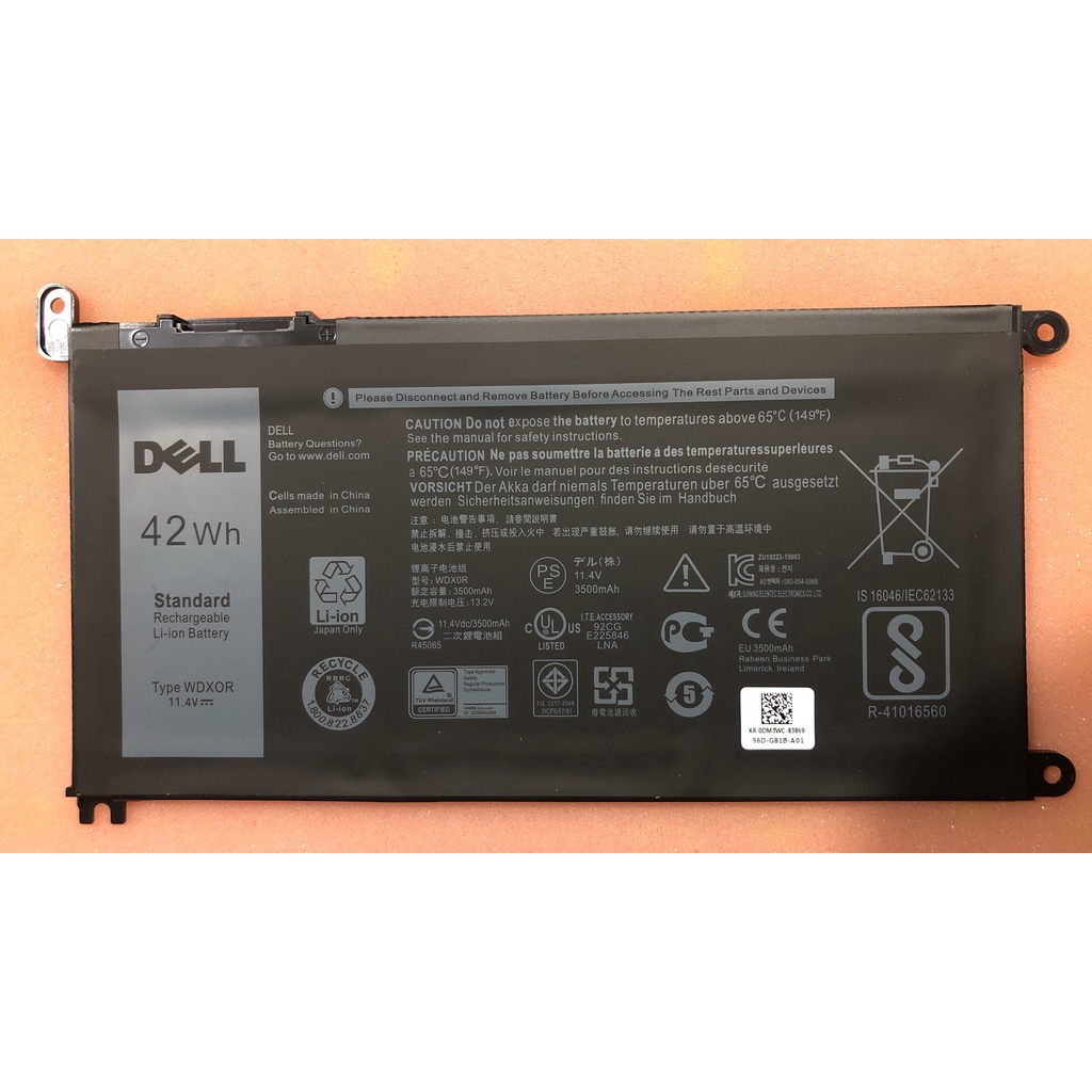 Pin laptop Dell Vostro 14 5468 5471,  15 5568, Ins 13 5368 5378 5379 7375 7368 7378 7379,14 3480 5480 7460