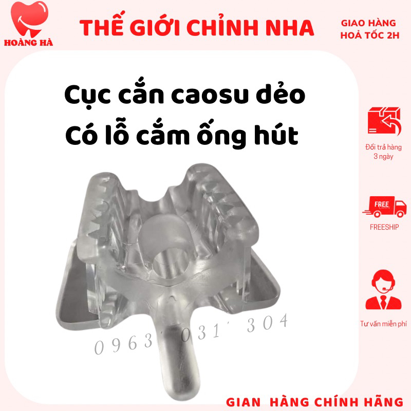Cục cắn caosu có lỗ cắm ống hút