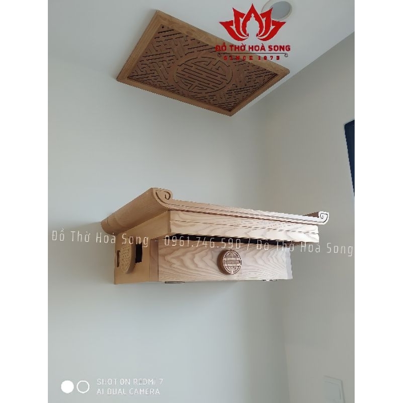 Bàn thờ treo tường mẫu thiết kế siêu sang đẹp đủ kt 61,69,81,89x48cm | Hòa Song