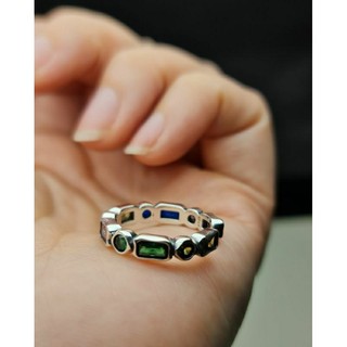 Nhẫn bạc 925 và đá màu.