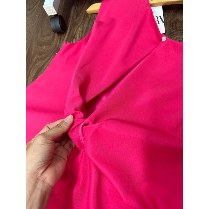 Đầm midi zara xoắn lưng cực xinh bảng màu siêu đẹp