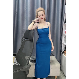 Đầm body dây đan lưng kèm mút ngựcm