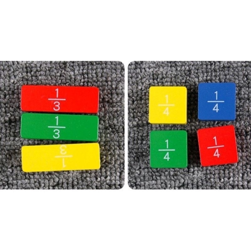 Bộ xếp khối phân số hình học Montessori - Giáo dục trẻ