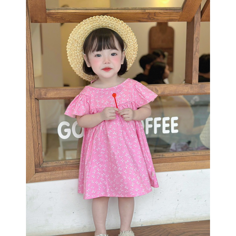 Váy hoa cánh tiên chữ A bé gái