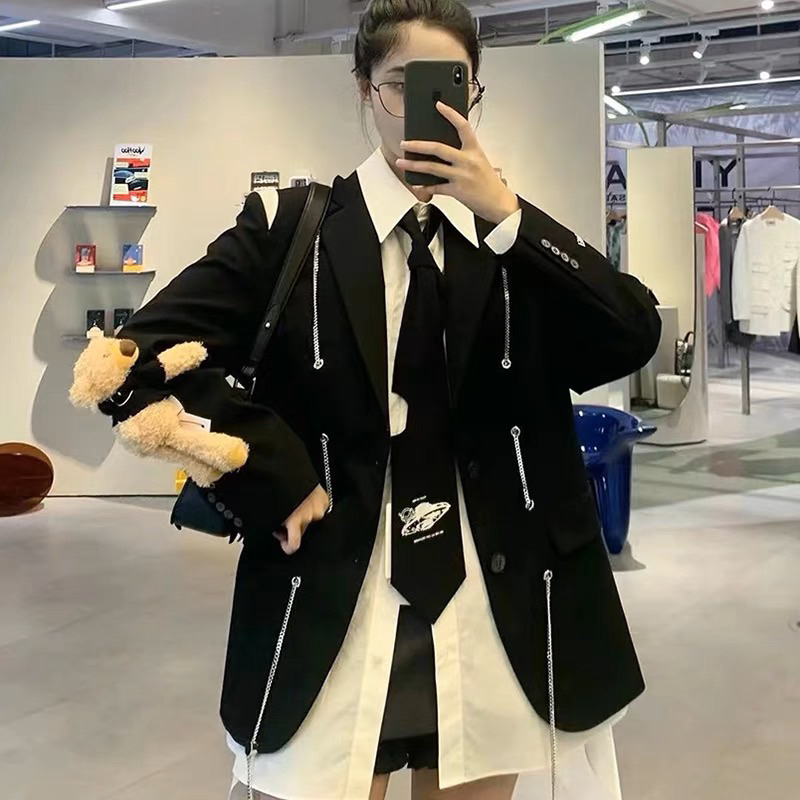 Áo vest 13de marzo xích tay đính gấu bông [ Hàng order ]