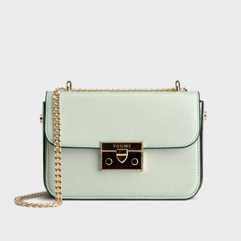Túi nữ đeo chéo da mềm nắp gập khóa vàng _YUUMY Seasand YN109
