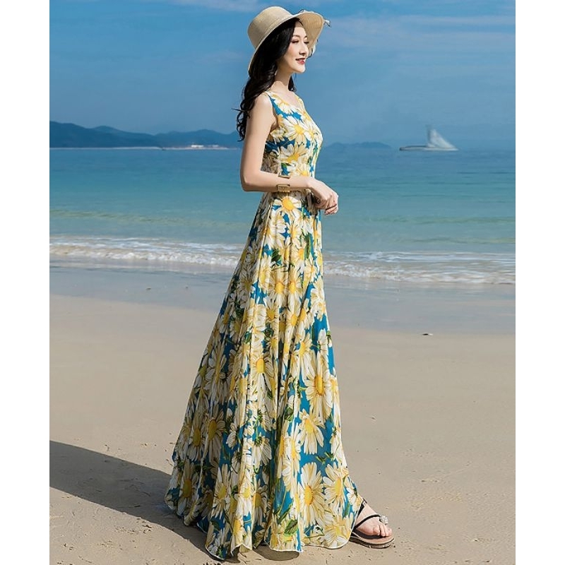 ĐẦM MAXI XÒE HOA SÁT NÁCH 2099