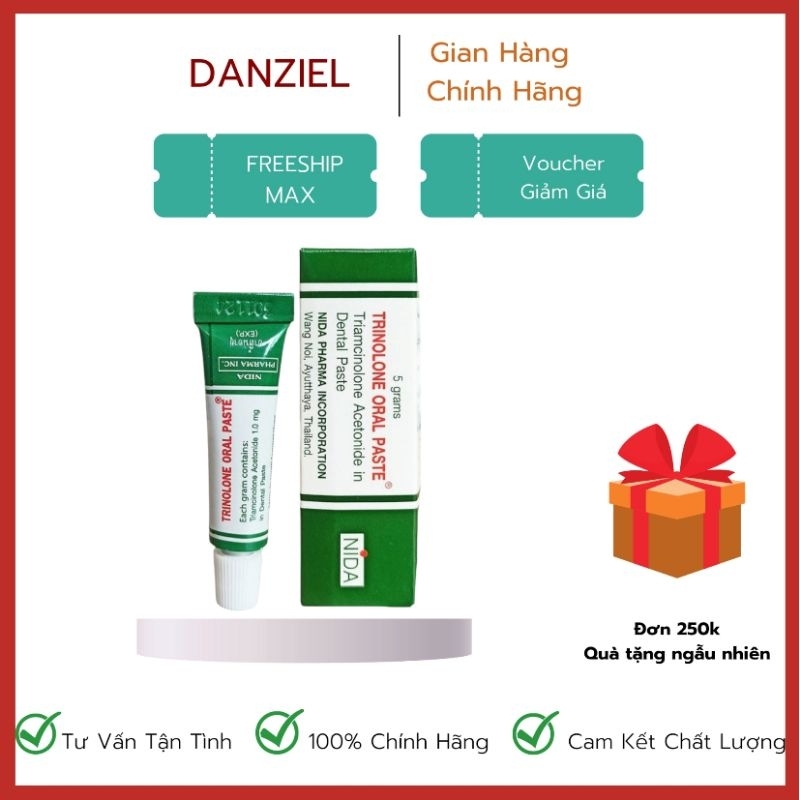 (1 tuýp )kem bôi nhiệt miệng trinolone oral paste 5g Thái Lan