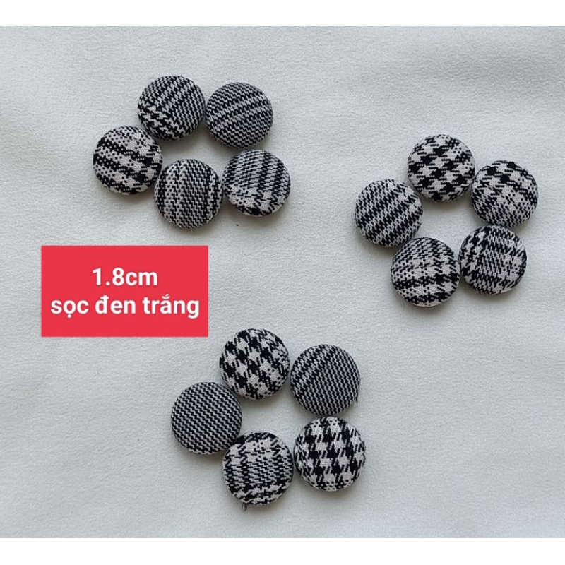 Gói 10 nút bọc vải tuysi size 1.8cm