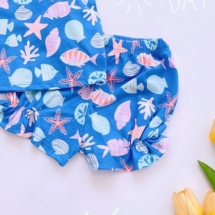 💓 Freeship💓 Đồ Bộ Hai Dây Thun Cotton Bozip Siêu Xinh Cho Bé Gái