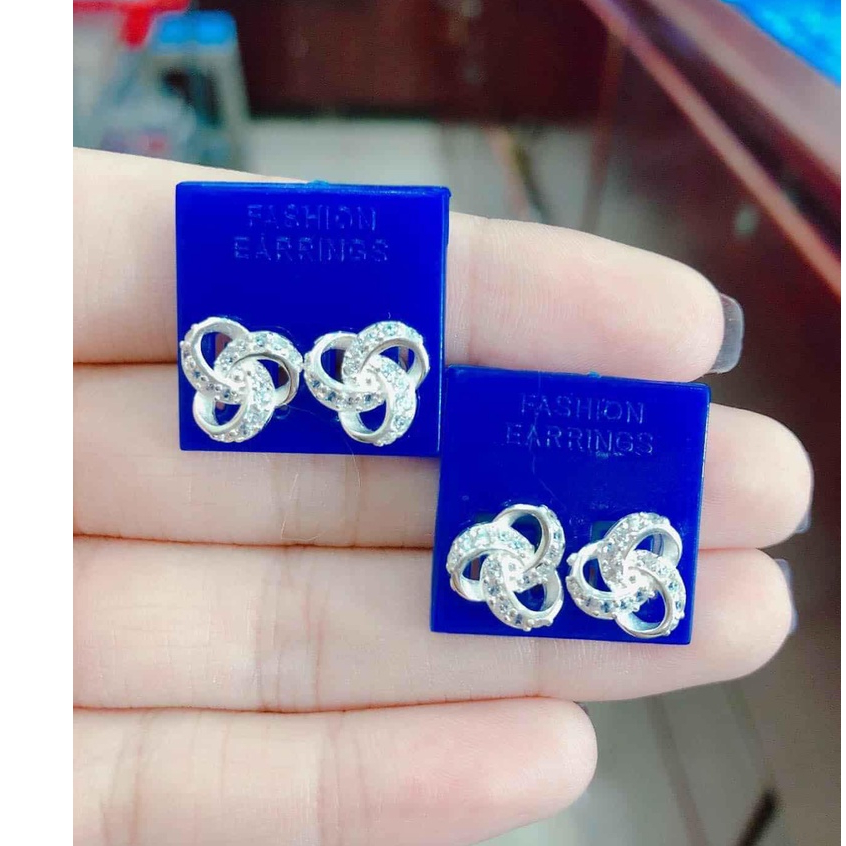 bông tai nữ hoa xoáy xinh đẹp , chốt bạc chắc chắn , dễ sử dụng