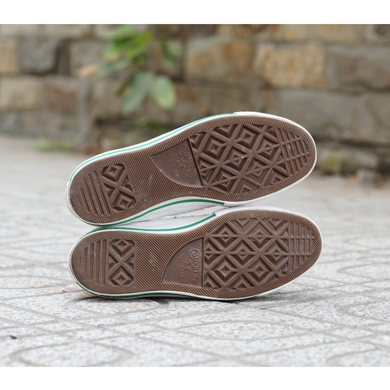 Giày Thể Thao CONVERSE ONE STAR OX LEATHER  WHITE / GREEN 161566C GIÀY CŨ CHÍNH HÃNG