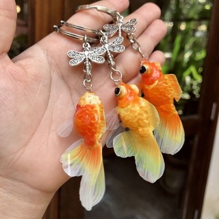 Móc khóa Cá Vàng nghệ thuật epoxy réin HandMade Lilande