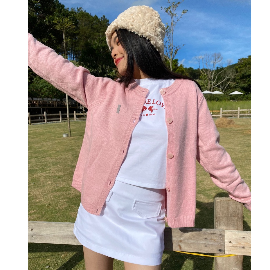 Set Áo Khoác Cardigan Len Nữ - Cotton Candy - Gingerbear - FREESIZE