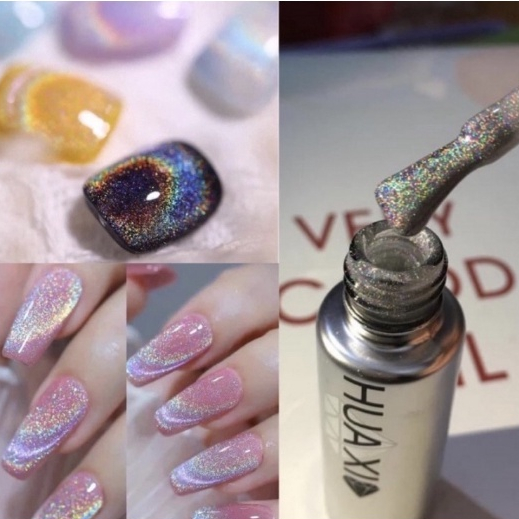Sơn mắt mèo cầu vồng,vàng ,bạc huaxi,, sơn gel mắt mèo kim cương cầu vồng