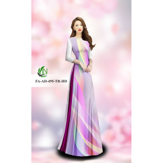 Vải Áo Dài Tằm Ý Màu Ombre Đa Sắc