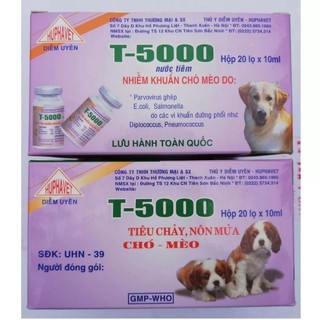 T5000 tiêu chảy, nôn mửa ở chó mèo lọ 10ml