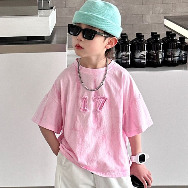 ÁO PHÔNG CHO BÉ ,CỘC TAY MÀU HỒNG THÊU 17