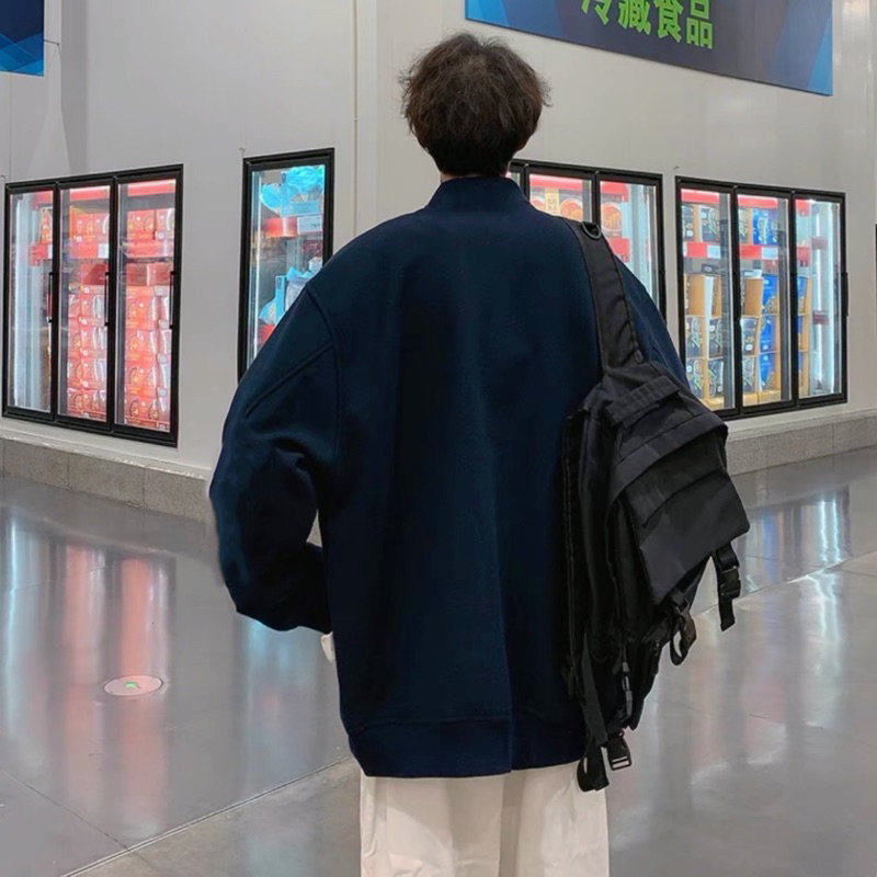 Áo khoác dạ B màu xanh cổ vịt siêu đẹp