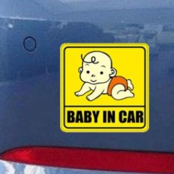 Tem Chữ BABY IN CAR Phản Quang Dán Sau Xe Ô Tô