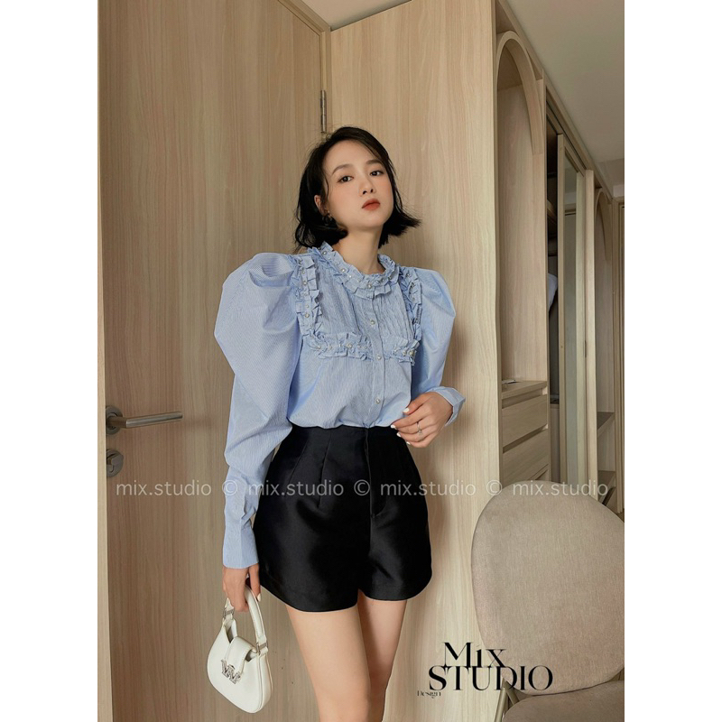 Sơmi kẻ tay bồng siêu xinh