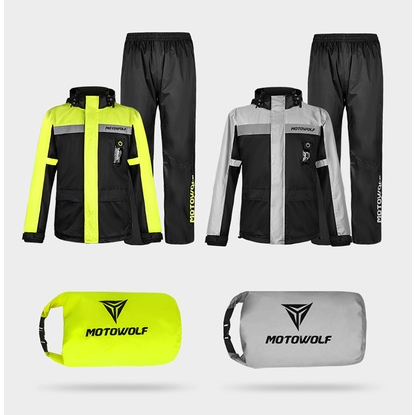 Bộ áo mưa chống thấm MOTOWOLF MDL0402 chính hãng, áo mưa cao cấp Đi Xe Máy Nam Nữ Tiện Lợi