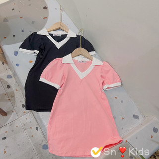 XẢ Váy đầm cổ V cho bé gái
