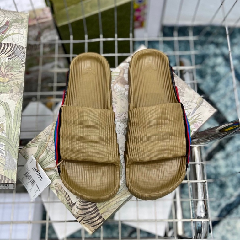 Dép bánh mỳ thời trang nam nữ Adidas màu nâu vàng tạo vân siêu nét,Full size 38/42