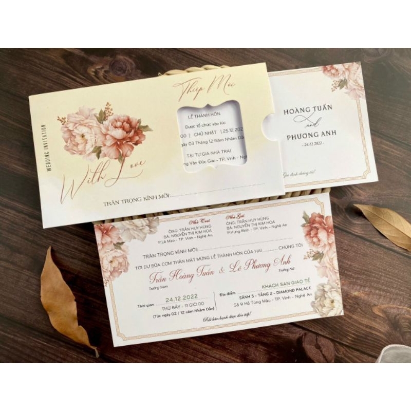 THIỆP CƯỚI RÚT NGANG