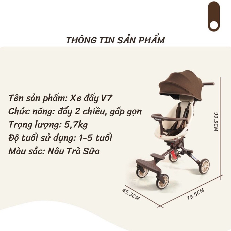 Xe Đẩy 2 Chiều Cao Cấp V18 BAOBAOHAO - Ngồi Và Ngả 5 Chế Độ