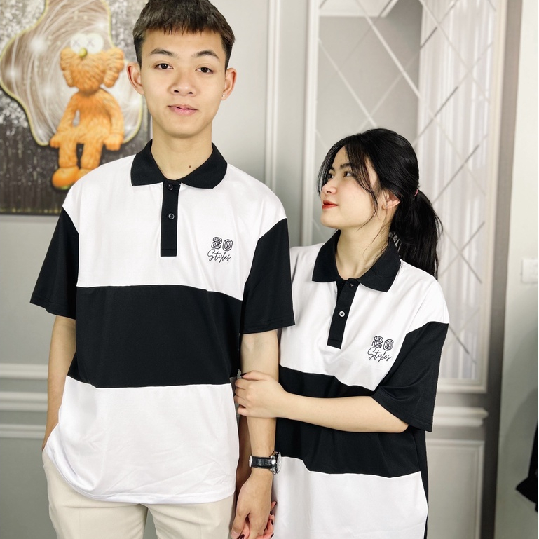 Áo Polo Unisex Nam Nữ Vải Cotton Cao cấp Thêu Chữ 20Styles APL02