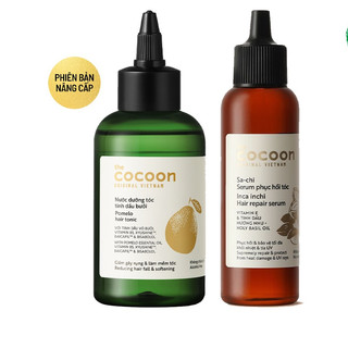 Combo Nước dưỡng tóc tinh dầu bưởi pomelo 140ml + Serum sachi phục hồi tóc Cocoon 70ml