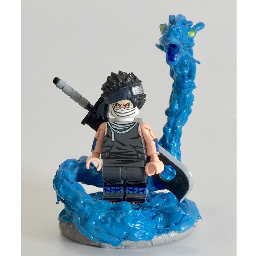 Nhân vật Minifigure Zabuza trong bộ Anime Naruto + phụ kiện kiếm và hiệu ứng nhẫn thuật rồng nước