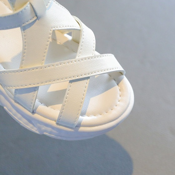 Sandal Dây Đan Chéo Cao Cổ Khoá Dán  Phong Cách Thời Trang Năng Động Cho Bé Gái 5-14 Tuổi