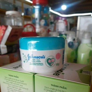 Kem dưỡng ẩm johnson's milk & rice baby lọ 50g