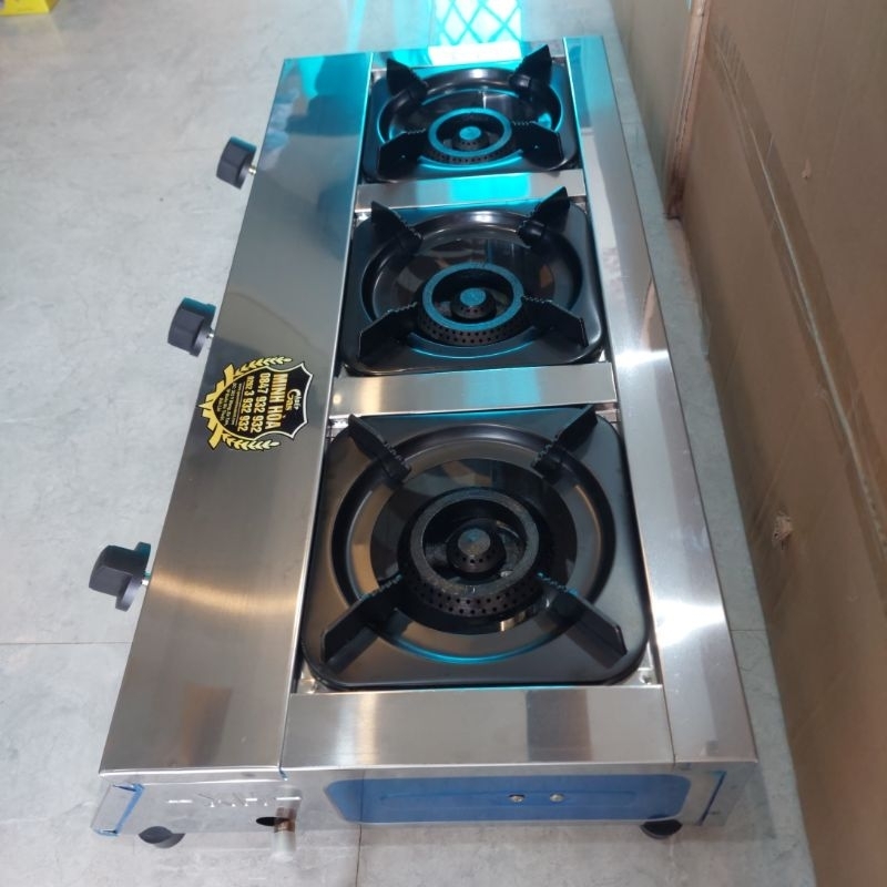 Bếp gas 3 lò loại ngắn nhất chuyên nấu mỳ cay hoặc những nồi nhỏ siêu tiện lợi giá tốt 《 New 》