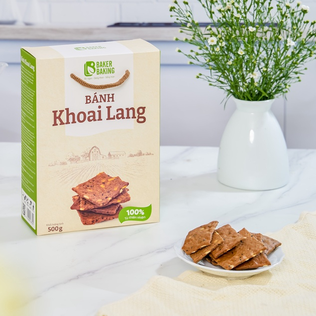 Bánh quy giòn ăn kiêng Khoai Lang dinh dưỡng Baker Baking không đường cho người tập gym Eat clean ăn kiêng Healthy