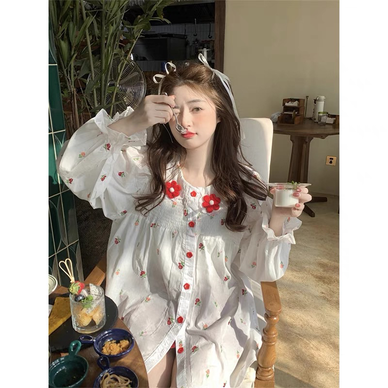 áo somi hoa taobao đính hoa