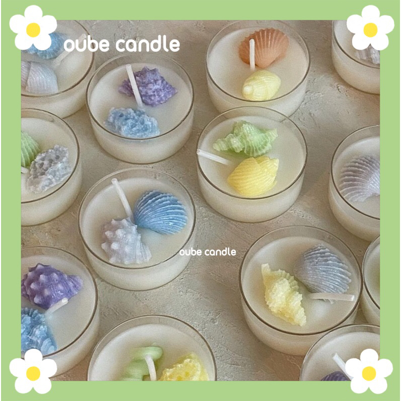 Nến Tealight Tròn Trang Trí Topping Ngũ Cốc Bánh Quy Nến Thơm Pastel Quà Tặng Tinh Dầu Thư Giãn | Oube Candle