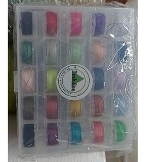 Hộp suốt chỉ đủ màu - 25 suốt với 25 màu chỉ-1 hộp đựng 25 con suốt