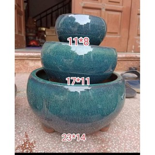 Bộ 3 chậu tròn men hoả biến bát tràng h101