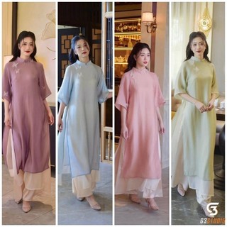 😍Siêu phẩm áo dài tơ ogana 4 tà cao cấp  siêu đẹp  sang chảnh hàng ảnh thật 100%