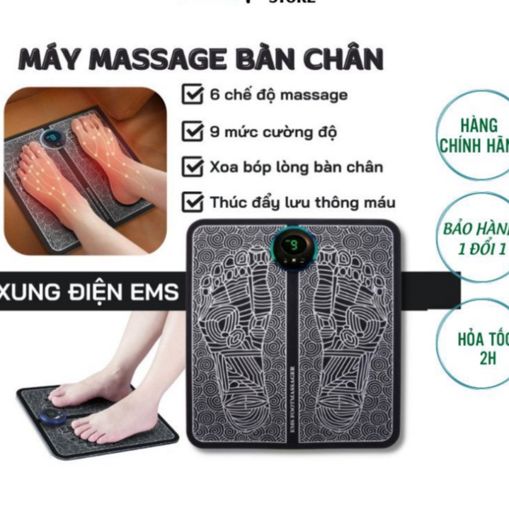 Máy Massage Chân EMS Giúp Lưu Thông Khí Huyết, Thảm massage chân trị liệu đau mỏi bằng xung điện bảo hành 1 đổi 1 New